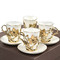 Набор из 4-х чашек из фарфора ИФЗ в подстаканнике из латуни 