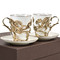 Набор из 2-х чашек из фарфора ИФЗ в подстаканнике из латуни 