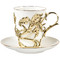 Набор из 2-х чашек из фарфора ИФЗ в подстаканнике из латуни 