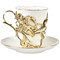 Набор из 2-х чашек из фарфора ИФЗ в подстаканнике из латуни 