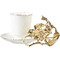 Набор из 2-х чашек из фарфора ИФЗ в подстаканнике из латуни 