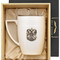 Кружка WILMAX Julia Vysotskaya 450мл, накладка латунь Герб РФ, коробка Бронз Лайн, ложемент золотистый шелк