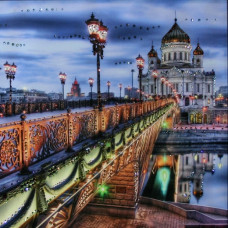 Картина ПАТРИАРШИЙ МОСТ (кристаллы Swarovski) 61*51см