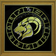 Картина ЗНАКИ ЗОДИАКА козерог (кристаллы Swarovski) 36*36см