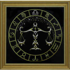 Картина ЗНАКИ ЗОДИАКА весы (кристаллы Swarovski) 36*36см