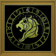 Картина ЗНАКИ ЗОДИАКА лев (кристаллы Swarovski) 36*36см