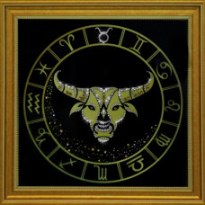 Картина ЗНАКИ ЗОДИАКА телец (кристаллы Swarovski) 36*36см