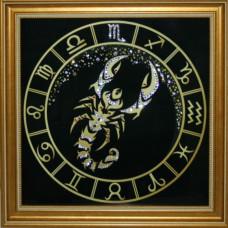 Картина ЗНАКИ ЗОДИАКА скорпион (кристаллы Swarovski) 36*36см